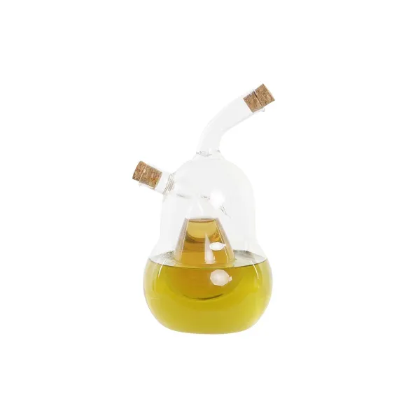 Eļļas un etiķa komplekts DKD Home Decor 12 x 10 x 18,6 cm Caurspīdīgs Korķis 540 ml Borosilikāta glāze