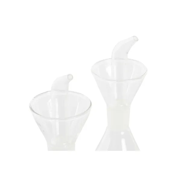Eļļas un etiķa komplekts DKD Home Decor 200 ml 19,5 x 10 x 23,5 cm Metāls Caurspīdīgs 2 gb. Borosilikāta glāze