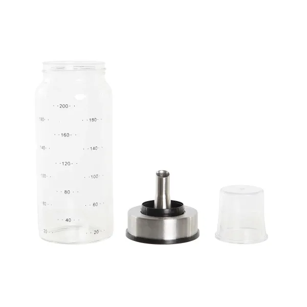 Масленка DKD Home Decor 200 ml 6 x 6 x 16,5 cm Прозрачный Нержавеющая сталь Боросиликатное стекло