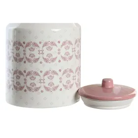 Purkki DKD Home Decor 15,5 x 15,5 x 21 cm Pinkki Valkoinen Dolomite