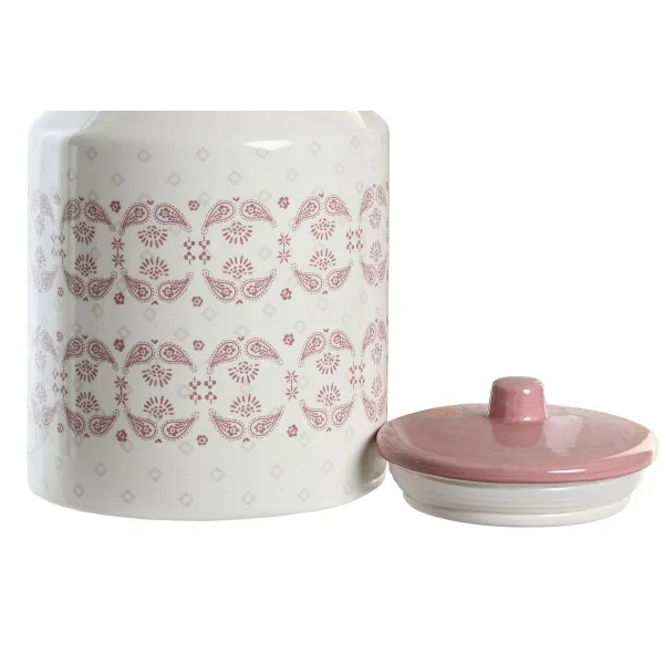 Skārdene DKD Home Decor 15,5 x 15,5 x 21 cm Rozā Balts Dolomite