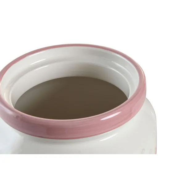 Purkki DKD Home Decor 15,5 x 15,5 x 21 cm Pinkki Valkoinen Dolomite