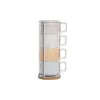 Komplekts ar kafijas tasēm DKD Home Decor Dzeltens Zils Balts Sarkans Metāls Bambuss Dolomite 260 ml