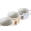 Vnt. kavos puodelių rinkinys DKD Home Decor Geltona Mėlyna Balta Raudona Metalinis Bambukas Dolomite 260 ml