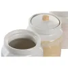 Skārdene DKD Home Decor 12 x 12 x 16 cm Zils Rozā Dzeltens Dolomite Shabby Chic (3 gb.)