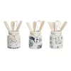 Puodas virtuviniams indams DKD Home Decor Metalinis Dolomite Medžio MDF 12 x 12 x 25 cm (3 vnt.)