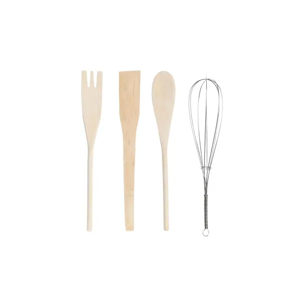 Pot for Kitchen Utensils DKD Home Decor Metal Dolomite MDF Wood 12 x 12 x 22 cm (2 Units)