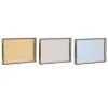 Uzkodu paplāte DKD Home Decor Zils Rozā Dzeltens 3 Daudzums Koks MDF 40 x 30 x 5 cm Shabby Chic