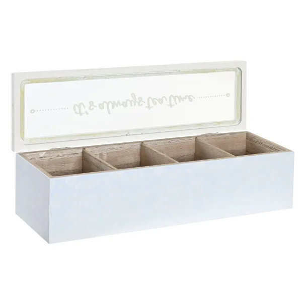 Infūziju Kaste DKD Home Decor 30 x 9 x 8 cm Stikls Zils Rozā 3 Daudzums Koks MDF