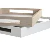 Snack tray DKD Home Decor Multicolour MDF Wood Cottage Houses (2 Units) (40 x 30 x 5 cm)