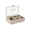 Коробочка для чая DKD Home Decor Стеклянный Разноцветный Деревянный MDF (2 штук) (23 x 15 x 7 cm)