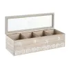 Коробочка для чая DKD Home Decor Стеклянный Синий Белый Деревянный MDF (30 x 9 x 8 cm) (2 штук)