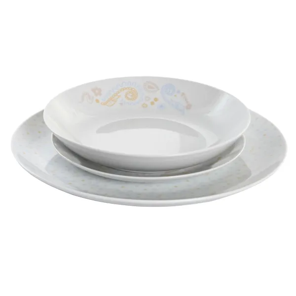 Набор посуды DKD Home Decor Фарфор Синий Розовый Белый 27 x 27 x 3 cm 18 Предметы