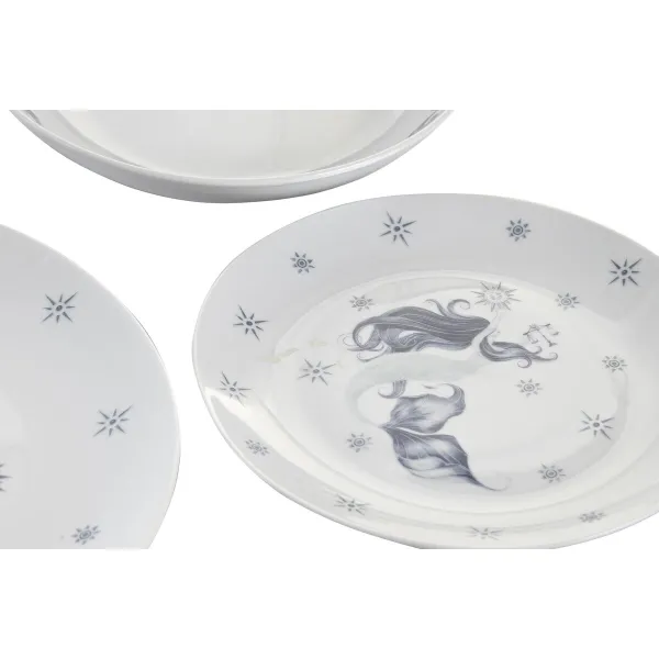 Astiasetti DKD Home Decor Sininen Valkoinen Posliini 18 Kappaletta 27 x 27 x 3 cm