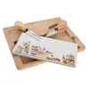 Uzkodu komplekts DKD Home Decor 24,5 x 20 x 1,2 cm Sarkans Balts Daudzkrāsains Keramika Cottage Mājas