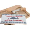 Uzkodu komplekts DKD Home Decor 24,5 x 20 x 1,2 cm Sarkans Zils Keramika Vidusjūra Mājas