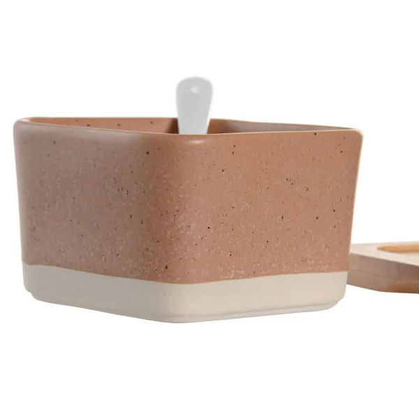 Alkuruokasetti DKD Home Decor 26 x 9 x 4 cm Posliini Monivärinen Bambu 8 Kappaletta Skandinaavinen