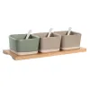 Uzkodu komplekts DKD Home Decor 29 x 11,5 x 1,5 cm Porcelāns Daudzkrāsains Bambuss Skandināvu