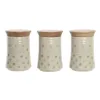 лодка DKD Home Decor Бежевый Бамбук Керамика В горошек 10 x 10 x 16 cm (3 штук)