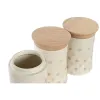 Purkki DKD Home Decor Beige Bambu Kivitavara Polkapisteet 10 x 10 x 16 cm (3 osaa)