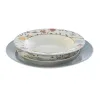 Stalo reikmenys DKD Home Decor Mėlyna Balta Porcelianas Gėlėtas 27 x 27 x 3 cm 18 Dalys