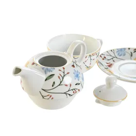 Leluteesetti DKD Home Decor Posliini Sininen Terrakotta Valkoinen Keltainen (3 osaa)