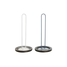 Держатель для полотенец DKD Home Decor Синий Белый Металл древесина каучукового дерева 15 x 15 x 31 cm (2 штук)