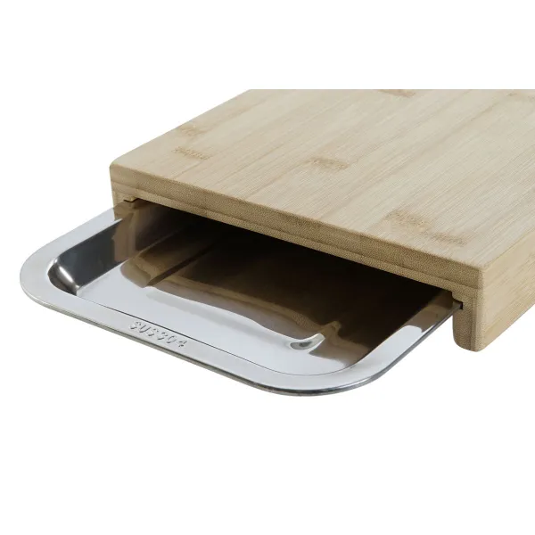 Разделочная доска DKD Home Decor Натуральный Бамбук Нержавеющая сталь 28 x 21,5 x 4,2 cm