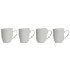 4-osainen mukisetti DKD Home Decor Valkoinen Posliini 330 ml 12 x 10 x 9 cm