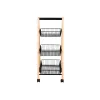 Vaisių dubuo Home ESPRIT Juoda Natūralus Plienas Pušis 48 x 32 x 79 cm