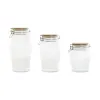 Набор из 3 банок Home ESPRIT Прозрачный Силикон Бамбук Стеклянный 13,5 x 13,5 x 27 cm