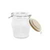 Набор из 3 банок Home ESPRIT Прозрачный Силикон Бамбук Стеклянный 13,5 x 13,5 x 27 cm