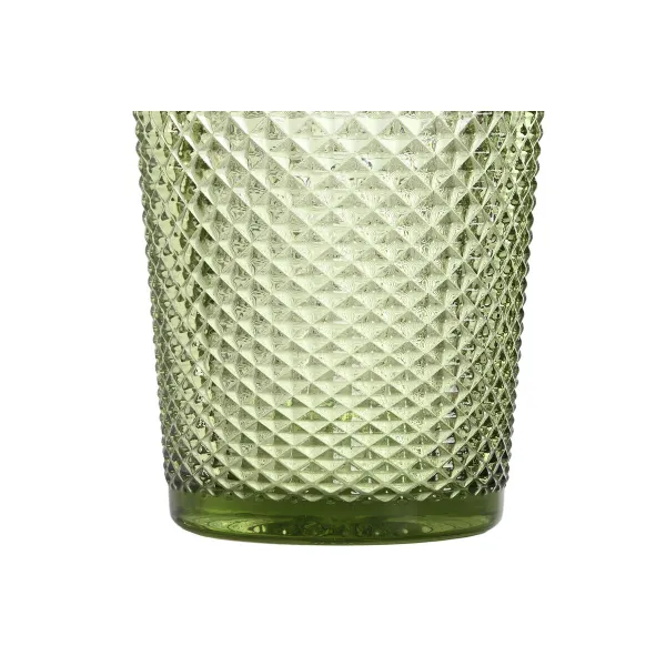 Stiklinių rinkinys DKD Home Decor Žalia Stiklas Su palengvėjimu 240 ml (6 vnt.)