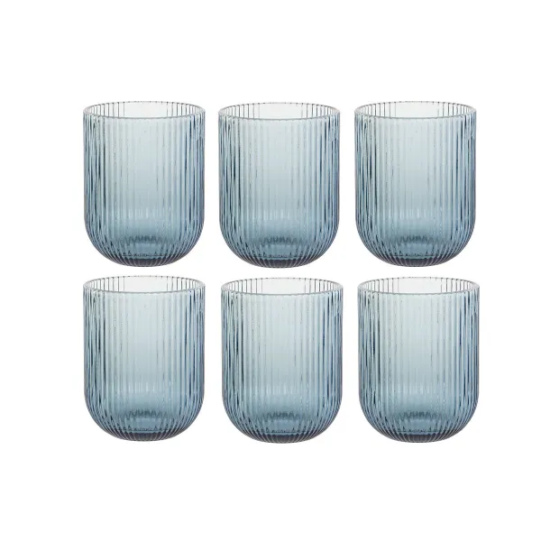 Glāžu komplekts DKD Home Decor Zils Stikls 240 ml (6 gb.)