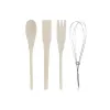 Ruukku keittiövälineille DKD Home Decor Metalli Dolomite Puu MDF 12 x 12 x 25 cm (2 osaa)
