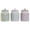Skārdene DKD Home Decor Zils Zaļš Ceriņš Dolomite 12 x 12 x 16 cm (3 gb.)