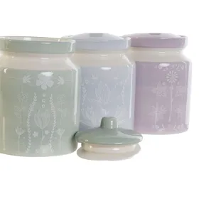 Tin DKD Home Decor Blue Green Lilac Dolomite 12 x 12 x 16 cm (3 Units)
