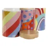 Purkki DKD Home Decor Monivärinen Luonnollinen Bambu Dolomite 1 L 10 x 10 x 16 cm (3 osaa)