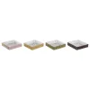 Paperiteline DKD Home Decor Vihreä Sinappi Tummanruskea Metalli Alumiini Puu MDF 18 x 18 x 4 cm (4 osaa)