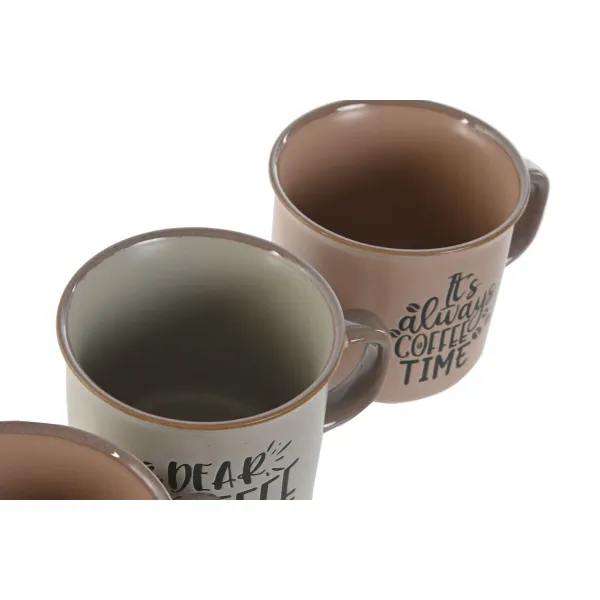 4 vnt. puodelių rinkinys Home ESPRIT Mėlyna Rožinė Keramikos dirbinys 285 ml 9 x 7 x 8 cm