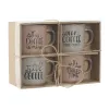 4 vnt. puodelių rinkinys Home ESPRIT Mėlyna Rožinė Keramikos dirbinys 285 ml 9 x 7 x 8 cm