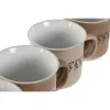 4-osainen mukisetti Home ESPRIT Ruskea Kivitavara 285 ml 9 x 7 x 8 cm