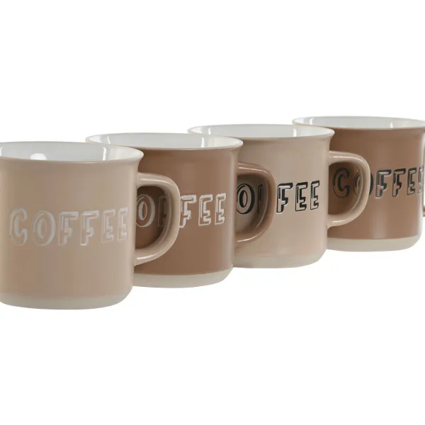 Набор из 4 кружек Mug Home ESPRIT Коричневый Керамика 285 ml 9 x 7 x 8 cm