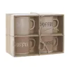 Komplekts ar 4 krūzēm Home ESPRIT Brūns Keramika 285 ml 9 x 7 x 8 cm