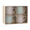 Komplekts ar 4 krūzēm Home ESPRIT Zils Rozā Keramika 355 ml 9,7 x 7 x 9,2 cm