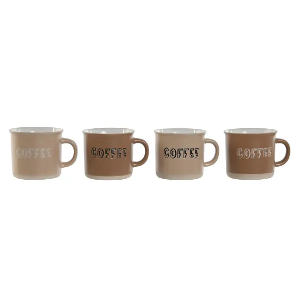 Vnt. kavos puodelių rinkinys Home ESPRIT Ruda Keramikos dirbinys 180 ml