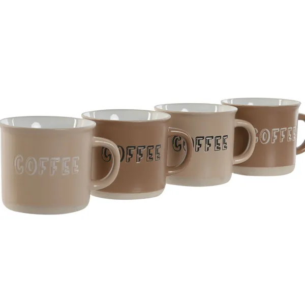 Vnt. kavos puodelių rinkinys Home ESPRIT Ruda Keramikos dirbinys 180 ml