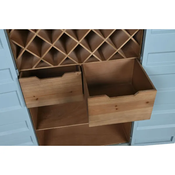 Butelių laikiklis Home ESPRIT Turkis Metalinis Medžio MDF 76,5 x 39,5 x 157,5 cm