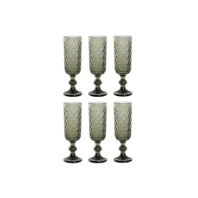 Setti laseja Home ESPRIT Harmaa Kristalli 150 ml (6 osaa)