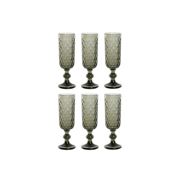 Setti laseja Home ESPRIT Harmaa Kristalli 150 ml (6 osaa)